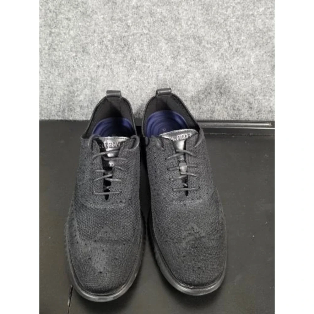 Cole Haan 2.ZERØGRAND Laser Stitchlite Wingtip Oxford Mens 10M Black Knit Foam - Picture 6 of 9